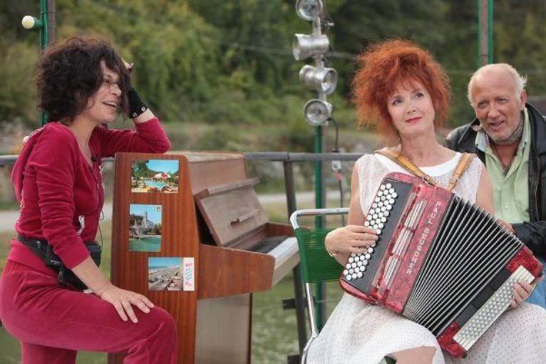 Sabine Azéma et Isabelle Mergault - tournage du film « Donnant, Donnant »